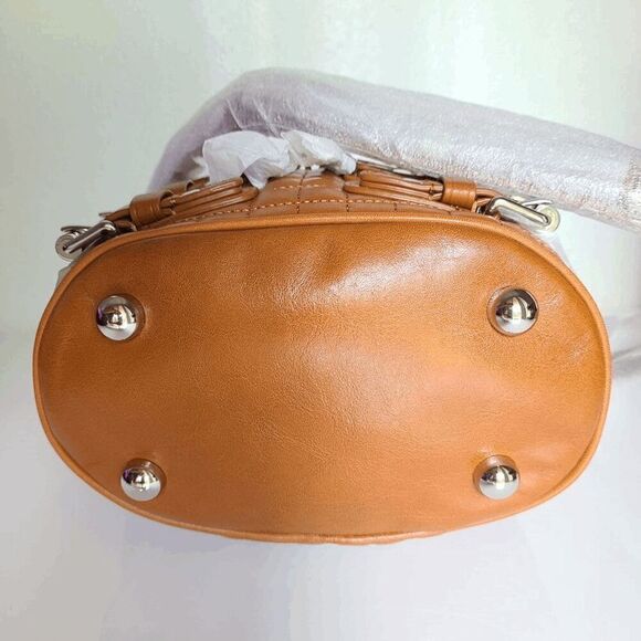 NWT REBECCA MINKOFF Hitch Hiker Oblong Moto Caramel Crossbody Handbag MSRP $398 - Picture 8 of 16